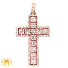 Load image into Gallery viewer, 14k Gold Cross Diamond Pendant and Miami Cuban Link Chain Set