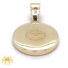 Load image into Gallery viewer, Gold and Diamond Round Pendant and Cuban Link Chain Set