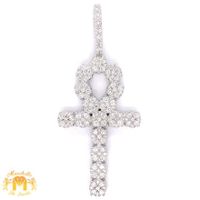 Load image into Gallery viewer, 14k Gold Large Ankh Pendant with Round Diamond (solid back)