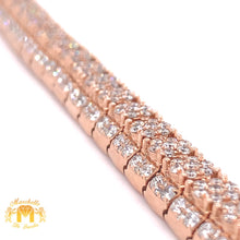 Load image into Gallery viewer, 14k Gold 9mm Pyramid Link Bracelet with Round Diamond (solid back)