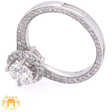 Load image into Gallery viewer, 18k White Gold Engagement Ring / Charm with  Round Diamond (solitaire center)