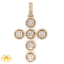 Load image into Gallery viewer, 14k Gold Cross Diamond Pendant and Miami Cuban Link Chain Set