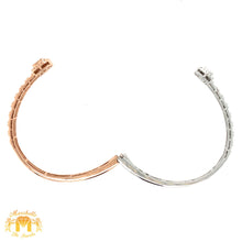 Load image into Gallery viewer, Two-tone Gold and Diamond Twin Squares Cuff Bracelet (two styles)