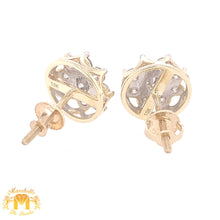 Load image into Gallery viewer, Gold and Diamond Flower Earrings (4 sizes)