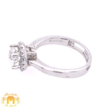 Load image into Gallery viewer, 18k White Gold Engagement Ring / Charm with  Round Diamond (solitaire center)