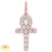 Load image into Gallery viewer, 14k Gold Large Ankh Pendant with Round Diamond (solid back)