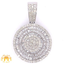 Load image into Gallery viewer, Gold and Diamond Round Pendant and Cuban Link Chain Set