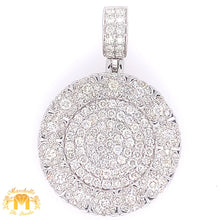 Load image into Gallery viewer, 3.76ct Circle Pendant 3D 14k Yellow Gold Round Diamond and Gold Cuban Chain Set