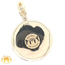 Load image into Gallery viewer, 3.76ct Circle Pendant 3D 14k Yellow Gold Round Diamond and Gold Cuban Chain Set