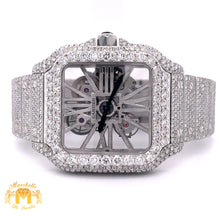 Load image into Gallery viewer, 40mm Iced Out Cartier Santos Diamond Watch  (stainless steel, skeleton)