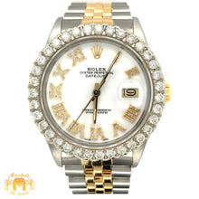 Load image into Gallery viewer, 3.8ct Diamond 36mm Rolex Datejust Watch with Two-tone Jubilee Bracelet (white dial, quick-set)