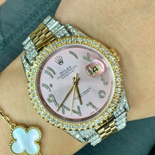 Load image into Gallery viewer, 36mm Stainless Steel Rolex Datejust Watch with Two-tone Jubilee Bracelet (quick-set, custom diamond dial)