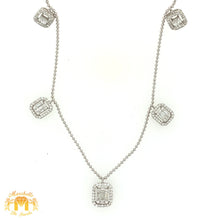 Load image into Gallery viewer, VVS/vs high clarity diamonds set in a 18k White Gold 5 Squares Ladies' Diamond Necklace (VVS baguettes)