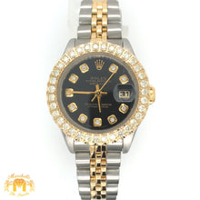Load image into Gallery viewer, 26mm Ladies’ Rolex Datejust Diamond  Watch with Two-tone Jubilee Bracelet (custom black diamond dial)