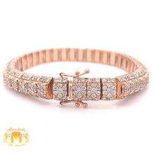 Load image into Gallery viewer, 14k Gold 9mm Pyramid Link Bracelet with Round Diamond (solid back)