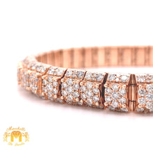 Load image into Gallery viewer, 14k Gold 9mm Pyramid Link Bracelet with Round Diamond (solid back)