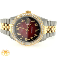 Load image into Gallery viewer, 36mm Rolex Datejust Watch with Two-tone Jubilee Diamond Bracelet (quick-set, burgundy dial)