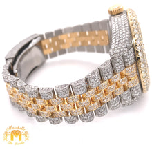 Load image into Gallery viewer, Iced Out Rolex Sky-dweller Watch with Two-tone Jubilee Bracelet (champagne dial, papers)
