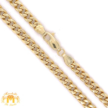 Load image into Gallery viewer, 14k Gold Large Lion Pendant with Baguette Diamond  and Gold Cuban Link Chain Set