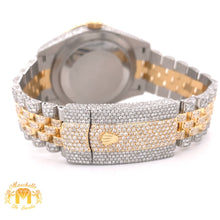 Load image into Gallery viewer, Iced Out Rolex Sky-dweller Watch with Two-tone Jubilee Bracelet (champagne dial, papers)