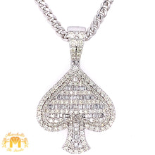 Load image into Gallery viewer, 14k Gold Ace of Spades Diamond Pendant and Miami Cuban Link Chain Set