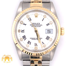 Load image into Gallery viewer, 36mm Rolex Datejust Watch with Two-tone Jubilee Bracelet (quick set, diamond hour markers)