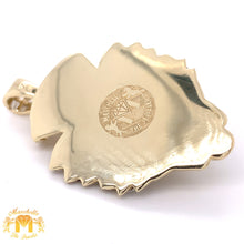 Load image into Gallery viewer, 14k Gold Large Lion Pendant with Baguette Diamond  and Gold Cuban Link Chain Set