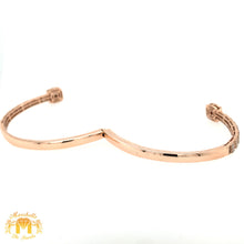 Load image into Gallery viewer, Gold and Diamond Twin Squares Cuff  Bracelet (choose gold color)