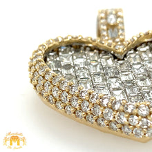 Load image into Gallery viewer, 5.55ct Diamonds 14k Gold Heart Pendant (emerald-cut VS diamonds, choose gold color)
