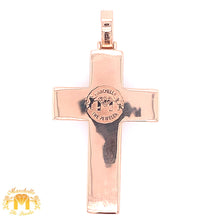 Load image into Gallery viewer, 14k Gold Cross Diamond Pendant and Miami Cuban Link Chain Set
