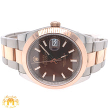 Load image into Gallery viewer, 41mm Rolex Datejust 2 Watch with Two-tone Rose Gold Oyster Bracelet (2021, papers, smooth bezel)