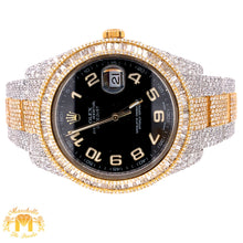 Load image into Gallery viewer, 41mm Fully Iced Out Diamond Rolex Datejust 2 Watch with Two-tone Oyster Bracelet (baguette bezel)