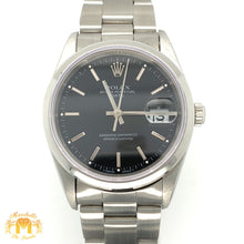 Load image into Gallery viewer, 34mm Rolex Date Watch with Stainless Steel Oyster Bracelet (smooth bezel)