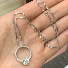 Load image into Gallery viewer, 18k White Gold Engagement Ring / Charm with  Round Diamond (solitaire center)