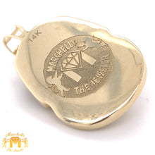 Load image into Gallery viewer, 14k Gold King Tut Pharaoh Diamond Pendant and Gold Cuban Link Chain Set