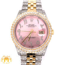 Load image into Gallery viewer, 36mm Stainless Steel Rolex Datejust Watch with Two-tone Jubilee Bracelet (quick-set, custom diamond dial)