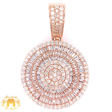 Load image into Gallery viewer, Gold and Diamond Round Pendant and Cuban Link Chain Set