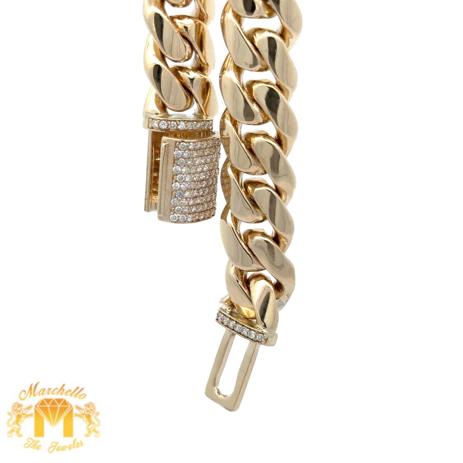 14k Yellow Gold and Diamond 9mm 115.7 grams Miami Cuban Chain
