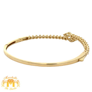 14k yellow gold and diamond Fancy Bangle Bracelet