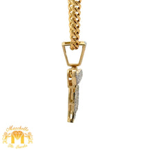 Load image into Gallery viewer, 14k Yellow Gold and Diamond Chai Pendant and 14k Yellow Gold Cuban Link Chain Set