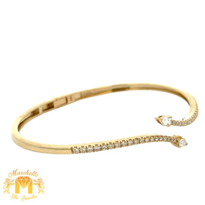 14k yellow gold and diamond Fancy Bangle Bracelet