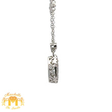 Load image into Gallery viewer, 14k White Gold and Diamond Pear Shaped Necklace with Round Diamonds