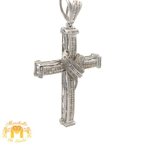 3.80ct diamonds 14k white gold Cross Pendant