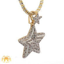 Load image into Gallery viewer, Gold &amp; Diamond Star Pendant and 2mm Ice Link Chain Set with Round Diamonds
