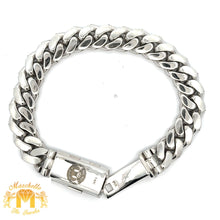 Load image into Gallery viewer, 11.70ct diamonds 14k White Gold Miami Cuban Bracelet with Round Diamonds