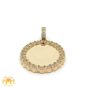 14k Gold and Diamond Oval Shaped Memory Pendant (choose your color)