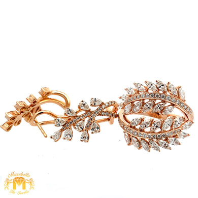 6 piece deal: VVS/vs high clarity E/F color diamonds set in a 18k Rose gold Ring & Earrings Set + 2 pair of diamond Earrings + 2 gifts from Marchello the Jeweler