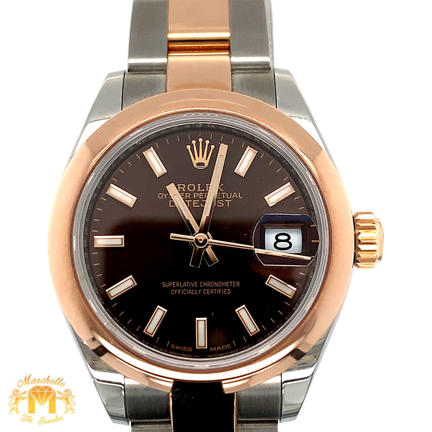 Rolex Datejust Watch with Two-tone Rose Gold Oyster Bracelet