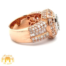 Load image into Gallery viewer, 3.55ct Diamonds 14k Rose Gold Men`s Ring with Baguette and Round Diamonds