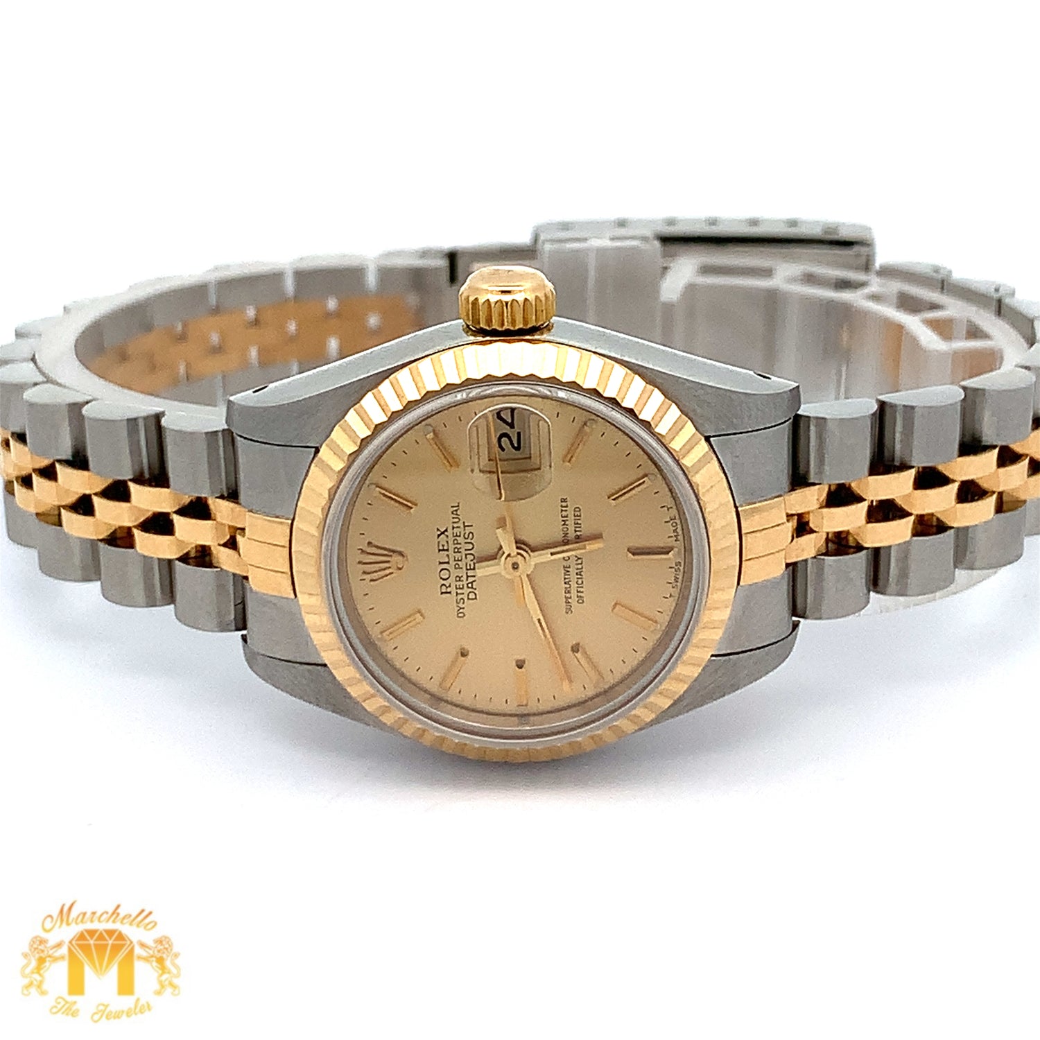 Factory 26mm Ladies`Rolex Watch with Two Tone Jubilee Bracelet (Rolex papers)
